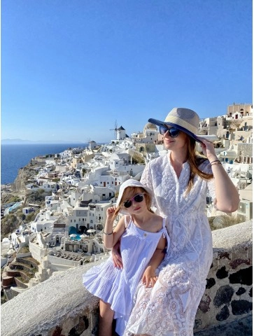 muślinowa biała sukienka bawełna organiczna Santorini