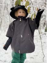 Ponczo samochodowe Softshell LIS Czarne PREMIUM