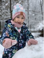 Zimowy zestaw CZAPKA i KOMIN Wilczek brudny róż