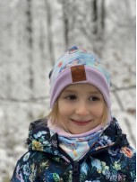 Zimowy zestaw CZAPKA i KOMIN Wilczek brudny róż