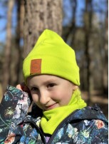 Zestaw CZAPKA i KOMIN prążek Limonka