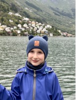 Zestaw CZAPKA i KOMIN MISIEK 100% Merino Light - Jeansowy granat