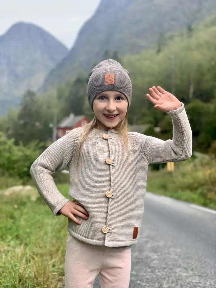 Rozpinany Sweterek Merino 100% Smart Size - Jasny beż