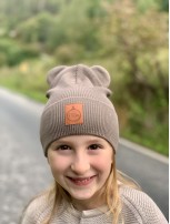 Zestaw CZAPKA i KOMIN MISIEK 100% Merino Light - Capuccino