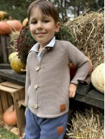 Rozpinany Sweterek Merino 100% Smart Size - Capuccino