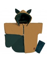 Zestaw Ponczo samochodowe Softshell LIS Musztarda PREMIUM +Mitenki