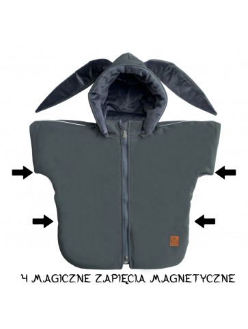 Ponczo samochodowe Softshell KRÓLIK Grafit PREMIUM