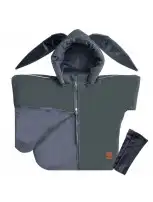 Zestaw Ponczo samochodowe Softshell KRÓLIK Grafit PREMIUM + Mitenki