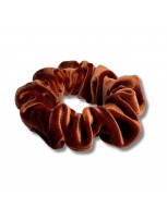Welurowe Scrunchie Złoty Brąz