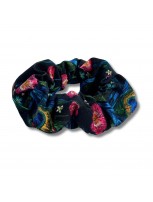 Scrunchie Pawie Pióra Czarne