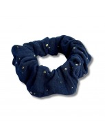 Scrunchie Złoty Pył Granat Muślin