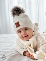 Zestaw Czapka z Pomponem i Szalik 100 % - Merino Jesień/Zima - Ecri