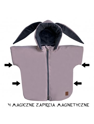 Ponczo samochodowe Softshell KRÓLIK Róż PREMIUM
