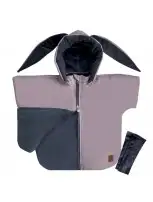 Zestaw Ponczo samochodowe Softshell KRÓLIK Róż PREMIUM + Mitenki