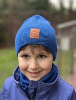 Zestaw CZAPKA i KOMIN 100% Merino Light - Błękit Monaco
