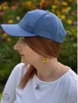 Czapka z daszkiem 100% Merino - Błękit