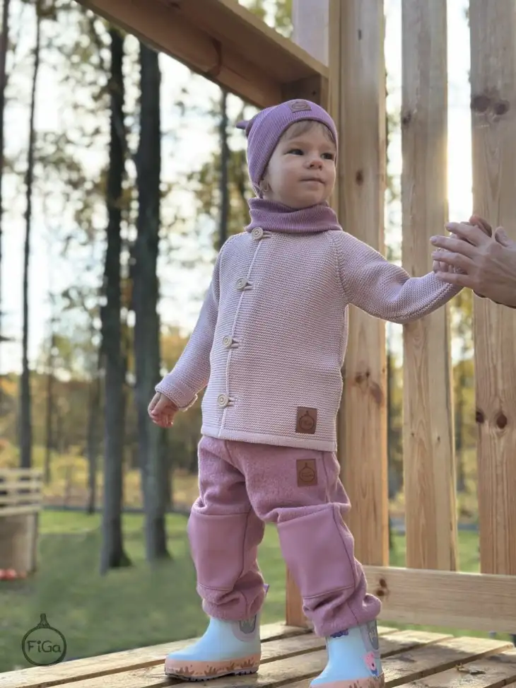 Spodnie Smart Size 100% MERINO Brudny Róż
