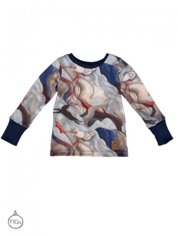 Longsleeve koszulka termiczna 100% MERINO Smart Size - błękit