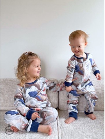 Kombinezon pajac 100% MERINO Smart Size - Błękit