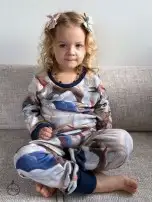 Zestaw termiczny/piżama 100% MERINO Smart Size 92/98/104 - błękit