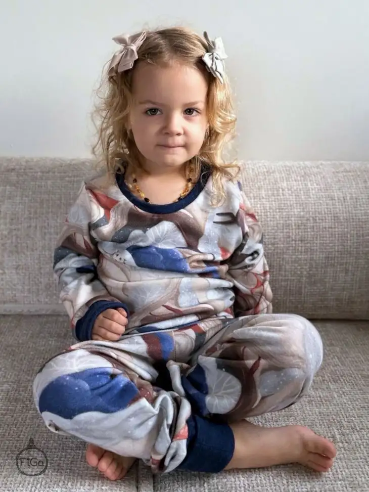 Zestaw termiczny/piżama 100% MERINO Smart Size 110/116/122 - błękit