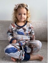 Zestaw termiczny/piżama 100% MERINO Smart Size 110/116/122 - błękit