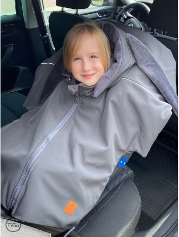 Ponczo samochodowe Softshell KRÓLIK Grafit PREMIUM