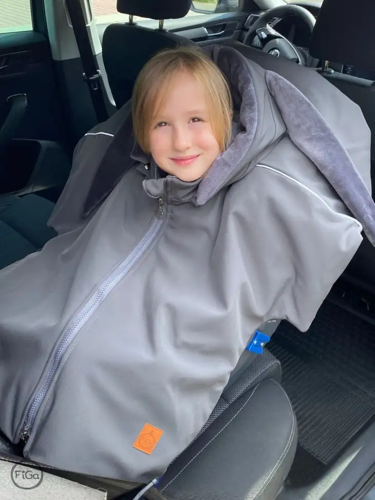 Ponczo samochodowe Softshell KRÓLIK Grafit PREMIUM