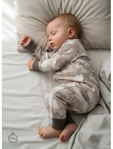 Kombinezon pajac 100% MERINO Smart Size - Beż
